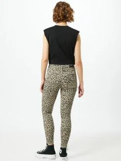 ONLY Pantalons Slimfit Broek NINE Dames Beige / Zwart -ONLY Elegant winkel 69337047fb1acaa1cdc0702dff660b17