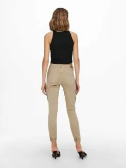 ONLY Jeans Slimfit Cargojeans Dames Donkerbeige -ONLY Elegant winkel 6967286d29dd698077242b747cc0b826