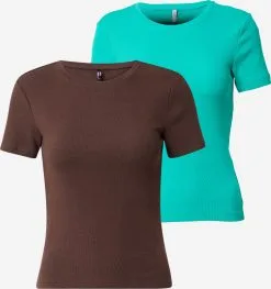 ONLY T-shirts Shirt NULAN Dames Donkerbruin