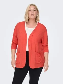 ONLY CARMAKOMA Vesten Gebreid Vest Dames Rood -ONLY Elegant winkel 6a2ea6fbb059913865dc4d4ae1c7771a