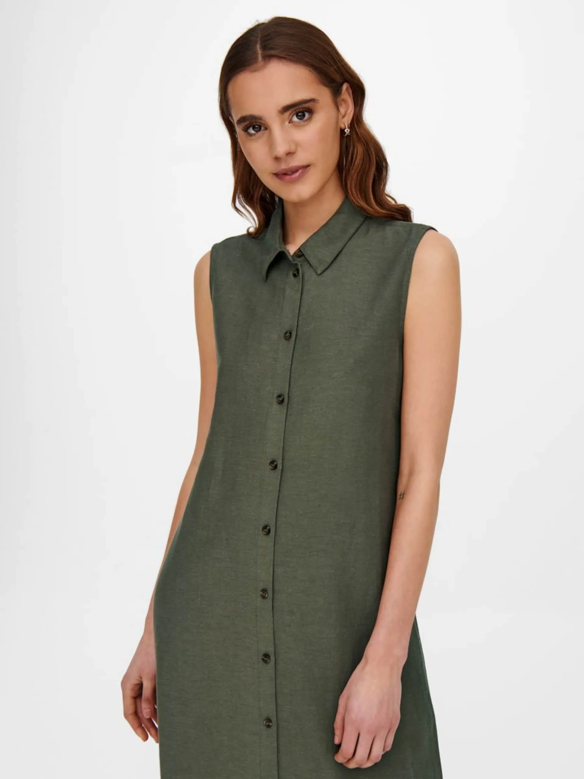 ONLY Blousejurken Blousejurk Dames Kaki 6 ONLY Blousejurken Blousejurk Dames Kaki - Afbeelding 6