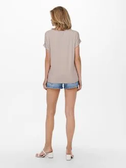 ONLY T-shirts Shirt Moster Dames Taupe -ONLY Elegant winkel 6b2b6b38fad84466f397764d41731848