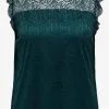 ONLY CARMAKOMA Kanten Tops Top Dames Groen