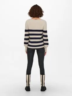 ONLY Fijngebreide Truien Trui Luci Dames Beige -ONLY Elegant winkel 6de37fa9de5b934c0fa45a8a171b2afa