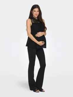 ONLY MATERNITY Kanten Tops Top Dames Zwart -ONLY Elegant winkel 6dfc8f06af66c270e7ed915e543e6f5f