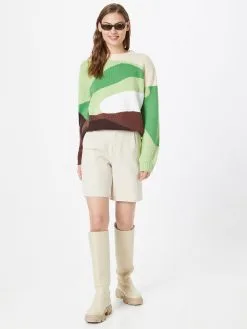 ONLY Shorts Regular Bandplooibroek BERRY Dames Stone Grey -ONLY Elegant winkel 6e4fd9a55ff3263b95390969ef0ebf90