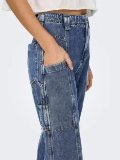 ONLY Straight Regular Cargojeans Sawyer Dames Blauw -ONLY Elegant winkel 6e5136deeba0950f11b51bc33f42c813