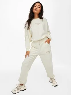 ONLY Sweatpants Tapered Broek Bella Dames Wit -ONLY Elegant winkel 6e6598cbd594dbb13e52e92f52ed49de