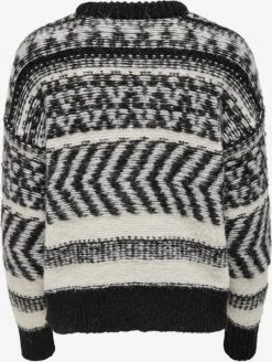 ONLY Fijngebreide Truien Trui Dames Zwart / Wit -ONLY Elegant winkel 6eb3548fff428b7cae263a11028bfe1c