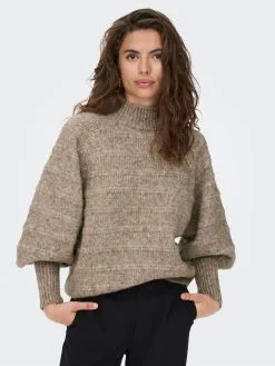 ONLY Fijngebreide Truien Trui Celina Dames Bruin Gemêleerd -ONLY Elegant winkel 6f1ca795ae2c7d4b4b40bb3d14462b65