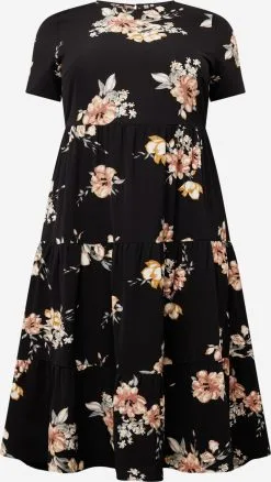 ONLY CARMAKOMA Midi Jurken Jurk LUX CELI Dames Zwart