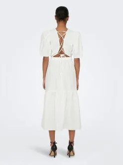 ONLY Midi Jurken Jurk Dames Wit -ONLY Elegant winkel 701616939965473c6343059d2516328f