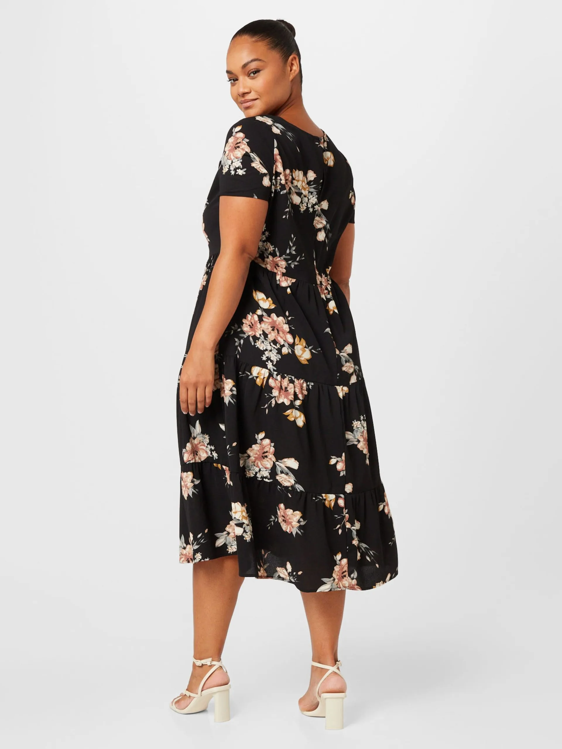 ONLY CARMAKOMA Midi Jurken Jurk LUX CELI Dames Zwart 4 ONLY CARMAKOMA Midi Jurken Jurk LUX CELI Dames Zwart - Afbeelding 4