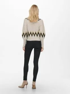 ONLY Fijngebreide Truien Trui Smila Dames Beige -ONLY Elegant winkel 70d9c6d6ebe92d8c7e06d62130442043