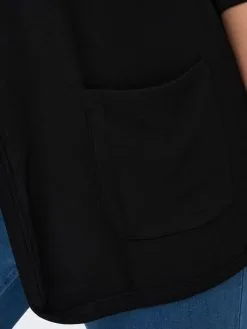 ONLY CARMAKOMA Vesten Gebreid Vest Dames Zwart -ONLY Elegant winkel 7133680daa51f6f629b41281735d7557