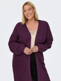 ONLY CARMAKOMA Vesten Gebreid Vest Mirla Dames Purper -ONLY Elegant winkel 7233c10d4096e2524fbf175742b1fd40