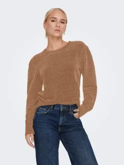 ONLY Basic Truien Trui NINA Dames Bruin -ONLY Elegant winkel 73594dd022072151e44dda762d6c345d