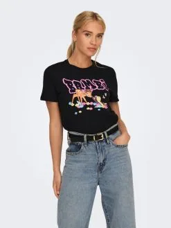 ONLY T-shirts Shirt BAMBI Dames Zwart -ONLY Elegant winkel 73d775219d7e65a56a9389d20791902b