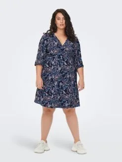 ONLY CARMAKOMA Mini Jurken Jurk Dames Marine / Lichtblauw -ONLY Elegant winkel 73f8acd3eadb2bc7213cf15a169d33be