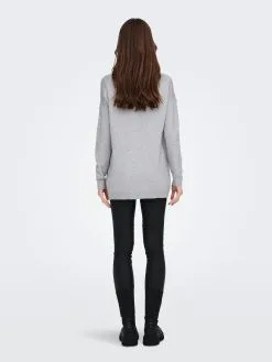 ONLY Fijngebreide Truien Trui Lesly Dames Grijs -ONLY Elegant winkel 7410bb7ace6435a23156ee5d3771c39e