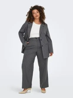 ONLY CARMAKOMA Pantalons Wide Leg Broek Dames Grijs / Lichtgrijs -ONLY Elegant winkel 74d6b5bccce0ad8b9592e3793ab86d16