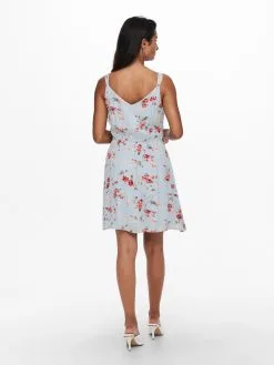 ONLY Mini Jurken Jurk Karmen Dames Lichtblauw -ONLY Elegant winkel 77bd576a5dc4facc6005206a5cd80113