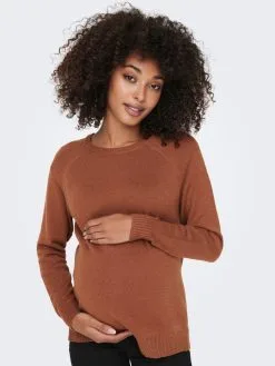 ONLY MATERNITY Basic Truien Trui Dames Bruin -ONLY Elegant winkel 783964fb2402932be450188ca3fae650