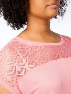 ONLY CARMAKOMA T-shirts Shirt FLAKE Dames Lichtroze -ONLY Elegant winkel 78f29cdb15220d879f7e910c4e86a6bc