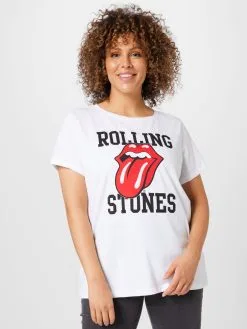 ONLY CARMAKOMA T-shirts Shirt ROLLING Dames Wit -ONLY Elegant winkel 79aaec444ead36ad9e862c5f78b45745