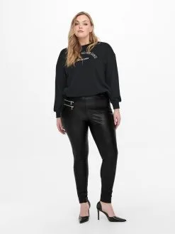 ONLY CARMAKOMA Leren Broeken Skinny Leggings Simone Dames Zwart -ONLY Elegant winkel 7a8e0f04aef118d0f0522410d1c17e7b