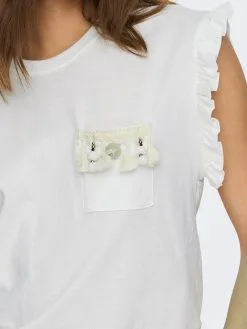 ONLY Uitgaanstops Top FILIPPA Dames Wit -ONLY Elegant winkel 7ae212bcf5c59f26997fd36a30cd8e70