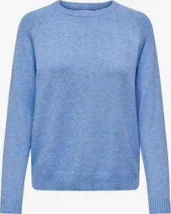 ONLY Fijngebreide Truien Trui Lesly Kings Dames Blauw Gemêleerd