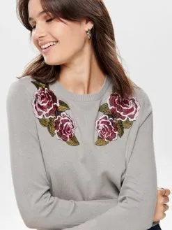 ONLY Fijngebreide Truien Trui Florida Dames Grijs -ONLY Elegant winkel 7c21480653343c4f2ede3125270d1dcf
