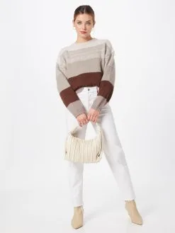 ONLY Fijngebreide Truien Trui Dames Grijs / Taupe / Lichtgrijs -ONLY Elegant winkel 7dcd75cecf981d91ded19dd1a4393a30