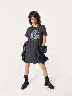 ONLY Jerseyjurken Jurk Non Violence Dames Zwart Gemêleerd -ONLY Elegant winkel 7efb266add522a3defd9f5e98f042e70