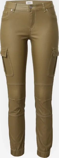 ONLY Cargobroeken Slimfit Cargobroek MISSOURI-NYA Dames Olijfgroen