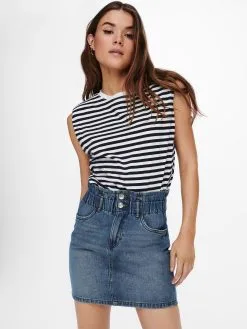 ONLY Tanktops Top Jen Dames Marine / Wit -ONLY Elegant winkel 80b071bb002e8c59921edac49c653da2