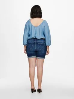 ONLY CARMAKOMA Denim Shorts Slimfit Jeans Laola Dames Blauw -ONLY Elegant winkel 80e66688c8e078c6f98e391db37a56aa