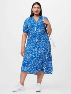 ONLY CARMAKOMA Blousejurken Blousejurk DES ALLIE Dames Royal Blue/koningsblauw -ONLY Elegant winkel 81bc78b08988aff11cf8c069f21576a4