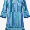 ONLY CARMAKOMA Mini Jurken Jurk Marrakesh Dames Blauw / Azuur