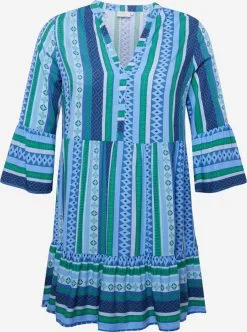 ONLY CARMAKOMA Mini Jurken Jurk Marrakesh Dames Blauw / Azuur