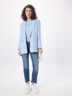 ONLY Blouse Tops Blouse KARO Dames Lichtblauw -ONLY Elegant winkel 83d2e1bfd8f4f3bb889f07d289e1578e