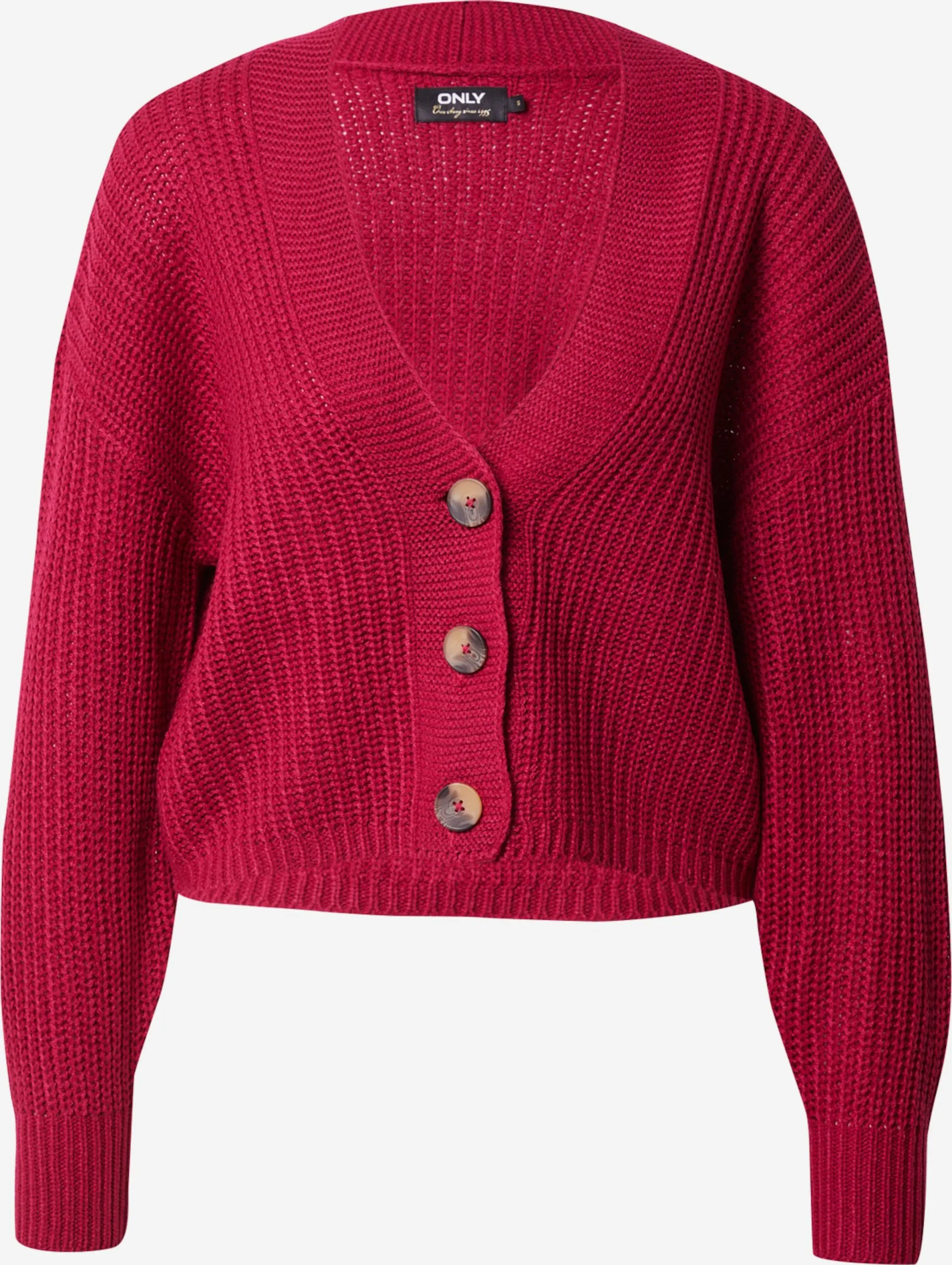 ONLY Vesten Gebreid Vest CAROL Dames Donkerrood 1 ONLY Vesten Gebreid Vest CAROL Dames Donkerrood