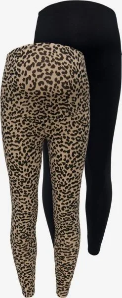 ONLY MATERNITY Broeken Skinny Leggings Dames Bruin / Zwart