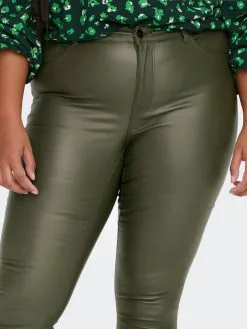 ONLY CARMAKOMA Leren Broeken Skinny Broek Punk Dames Groen -ONLY Elegant winkel 869d09e98fde1701f25f1e53ed2b8e58