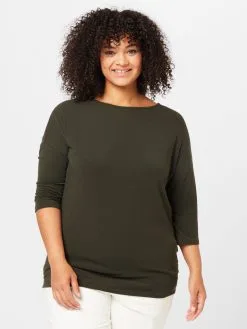 ONLY CARMAKOMA Shirts Met 3/4 Mouw Shirt LAMOUR Dames Donkergroen -ONLY Elegant winkel 86c6972a7dbe8fbb39bb0d26869326fe