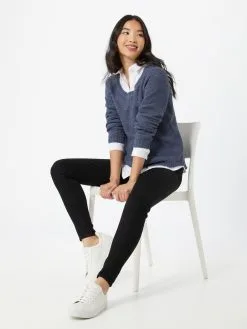 ONLY Fijngebreide Truien Trui Geena Dames Donkerblauw -ONLY Elegant winkel 89e3101c030f84e1a201e74f79483c5f