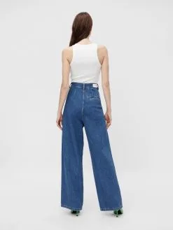 ONLY Jeans Wide Leg Bandplooi Jeans Una Dames Blauw -ONLY Elegant winkel 8a029d3e5ccae3ab0a43ddc76f57041b