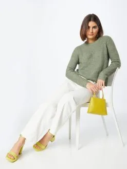 ONLY Fijngebreide Truien Trui LOLLI Dames Olijfgroen -ONLY Elegant winkel 8a945ecbce5b1a49ed022751d296640d