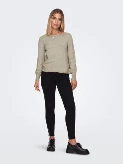 ONLY Fijngebreide Truien Trui Leva Dames Lichtbeige -ONLY Elegant winkel 8b31d1bb98f10f5834cf4e0c25c4e298